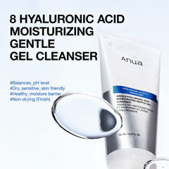 Anua 8 Hyaluronic Acid Moisturizing Gentle Gel Cleanser 150ml.