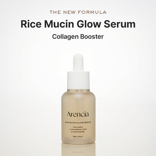 Arencia Rice Mucin Glow Serum, Collagen + Hyaluronic Acid & Niacinamide 30ml