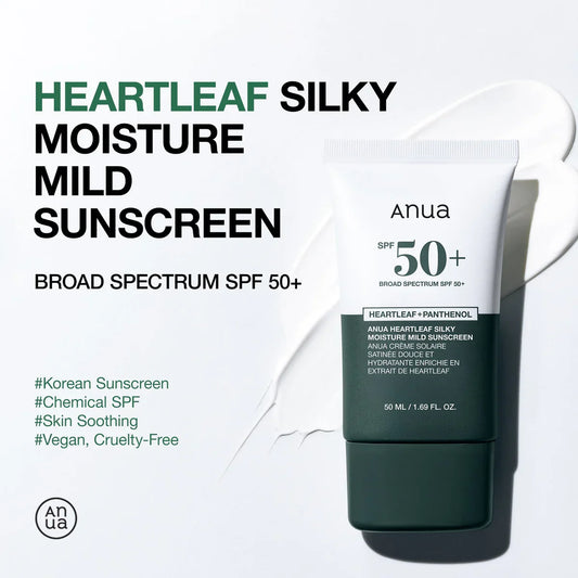 ANUA HEARTLEAF SILKY MOISTURE SUNSCREEN, 50ml