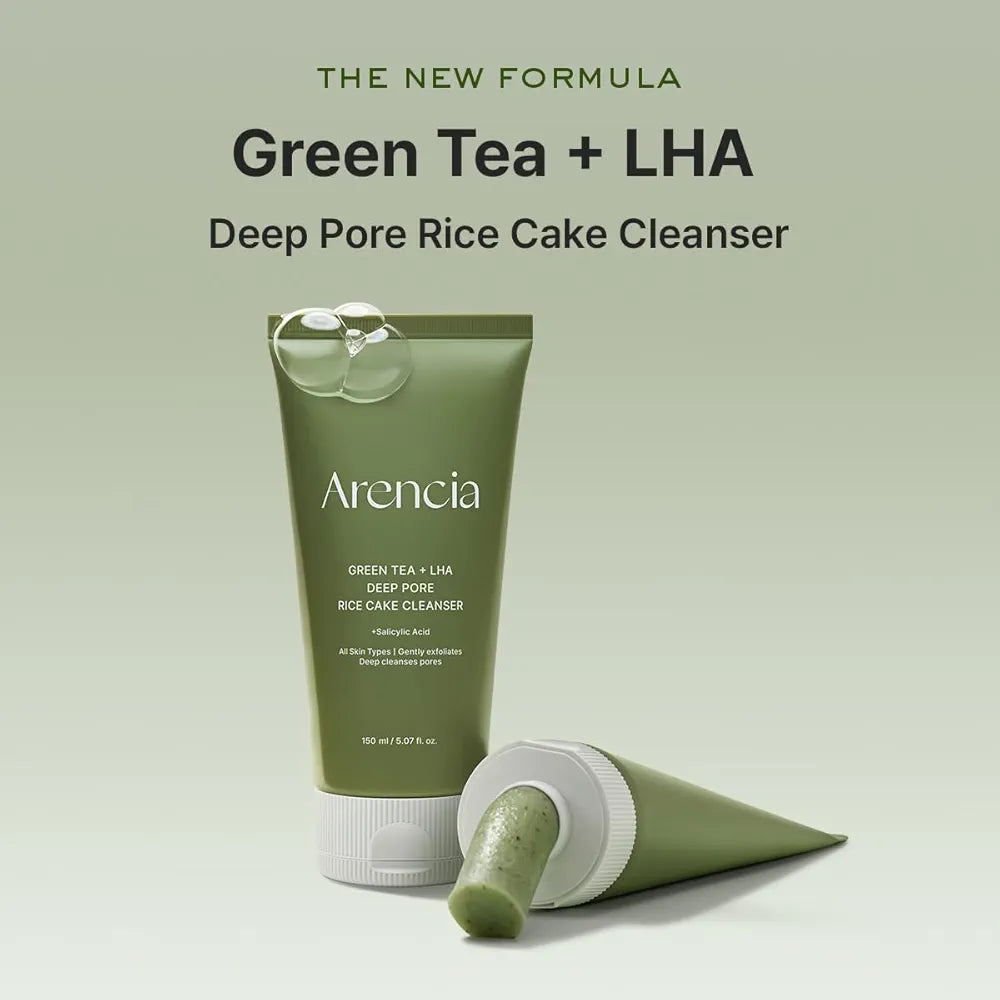 ARENCIA Salicylic Acid, Green Tea + LHA Deep Pore Rice Cake Cleanser 150ml