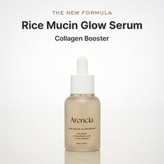 Arencia Rice Mucin Glow Serum, Collagen + Hyaluronic Acid & Niacinamide 30ml